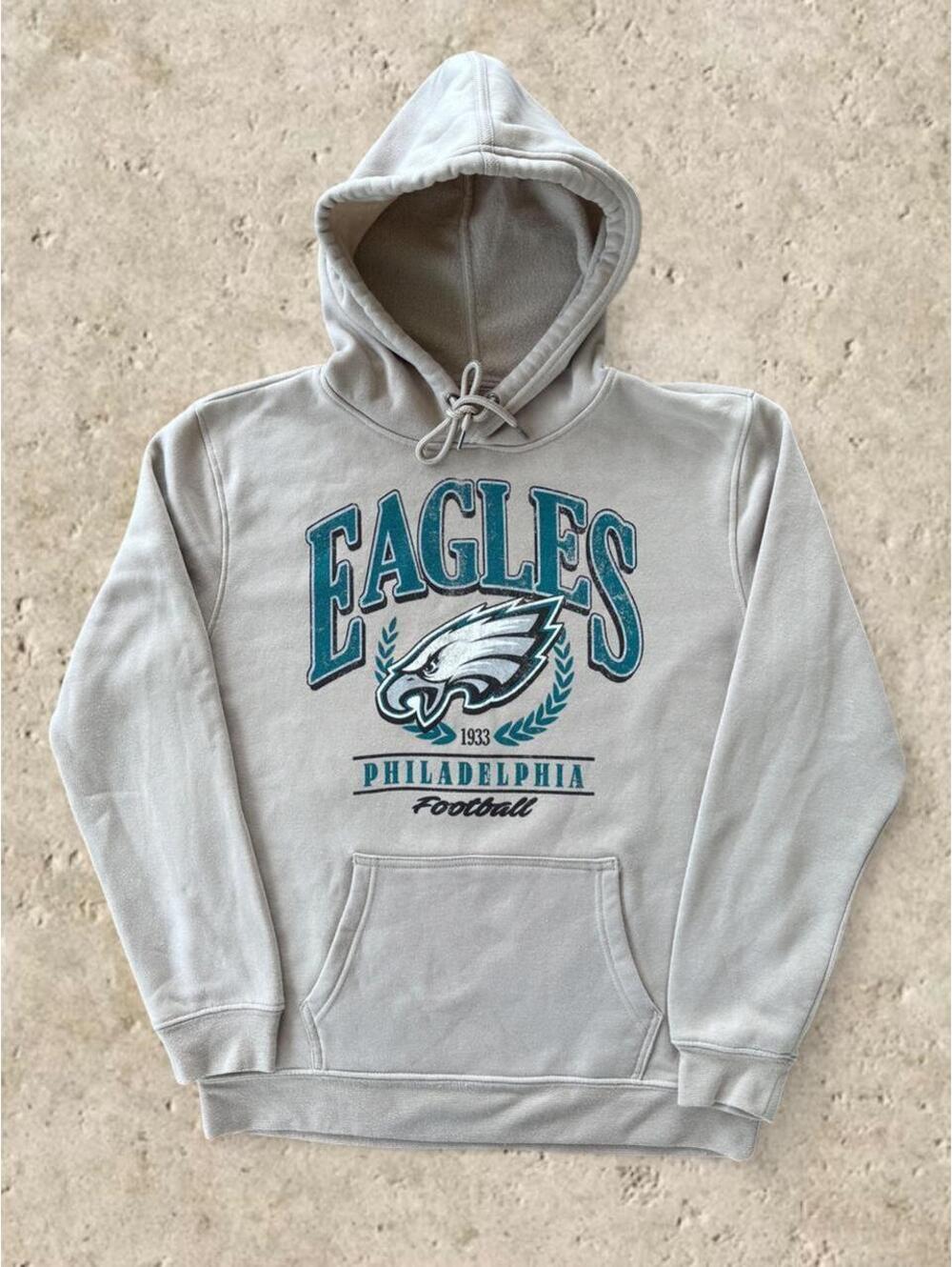 Vintage-Style Philadelphia Eagles Cream Hoodie - Women’s M